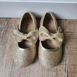 Felix & Flora Toddler Little Girl Gold Dress Shoes